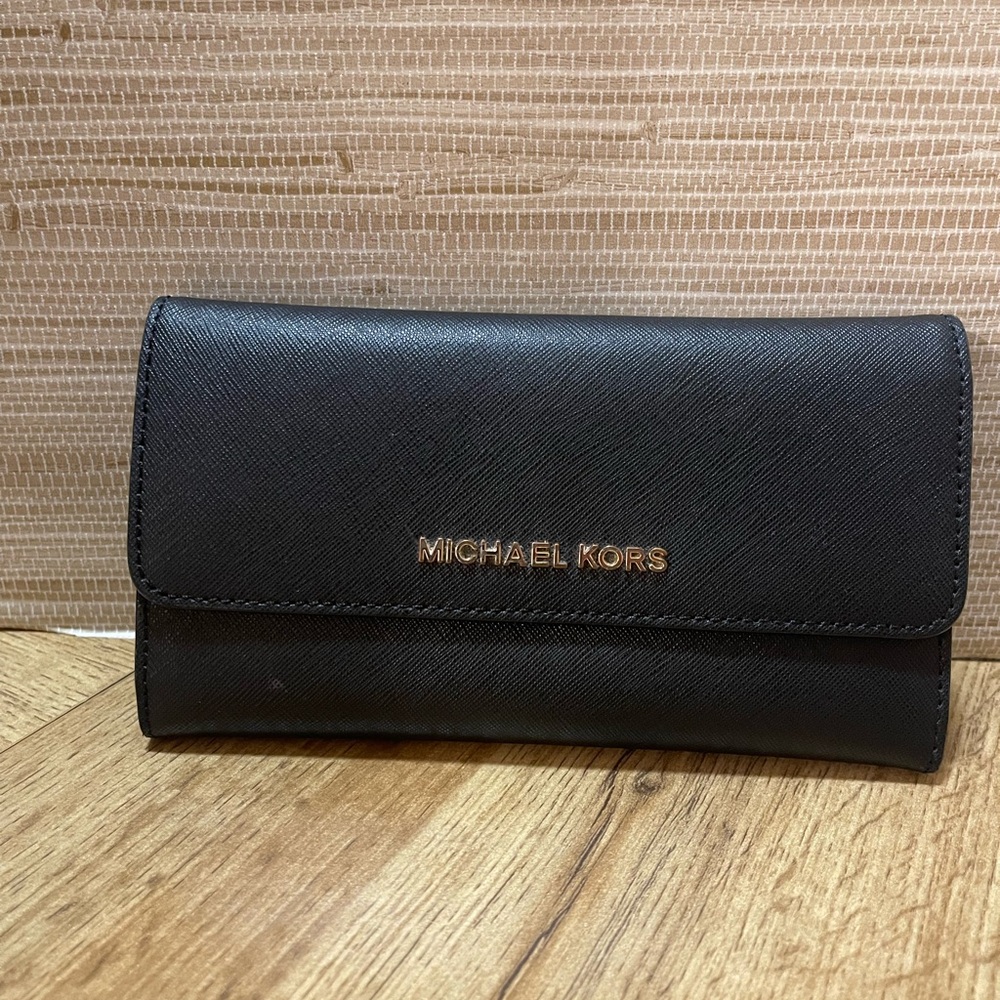 Michael Kors Black Leather Clutch